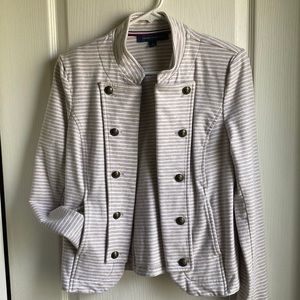 Tommy Hilfiger striped blazer with pockets and working button accents M